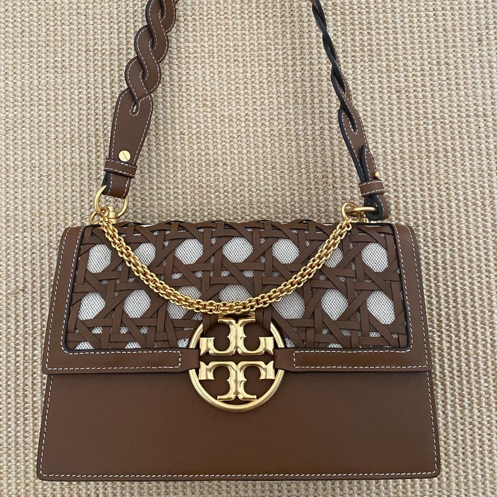 Tory Burch MILLER BASKET-WEAVE SHOULDER BAG